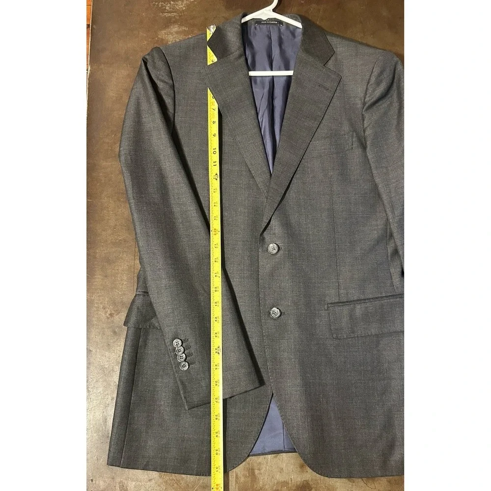 SuitSupply Lazio Blazer Jacket Wool Mens 40L Slim Gray Vitale Barbaris Canonico